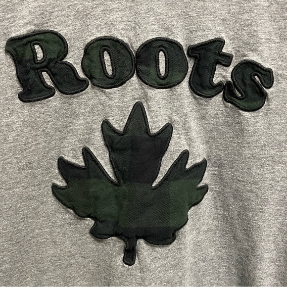 Roots Long Sleeve Raglan Tee Green Gray Plaid Women’s Small - Picture 3 of 7